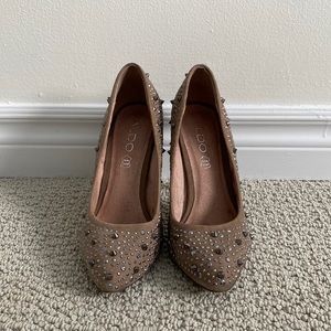 Aldo nude studded heals